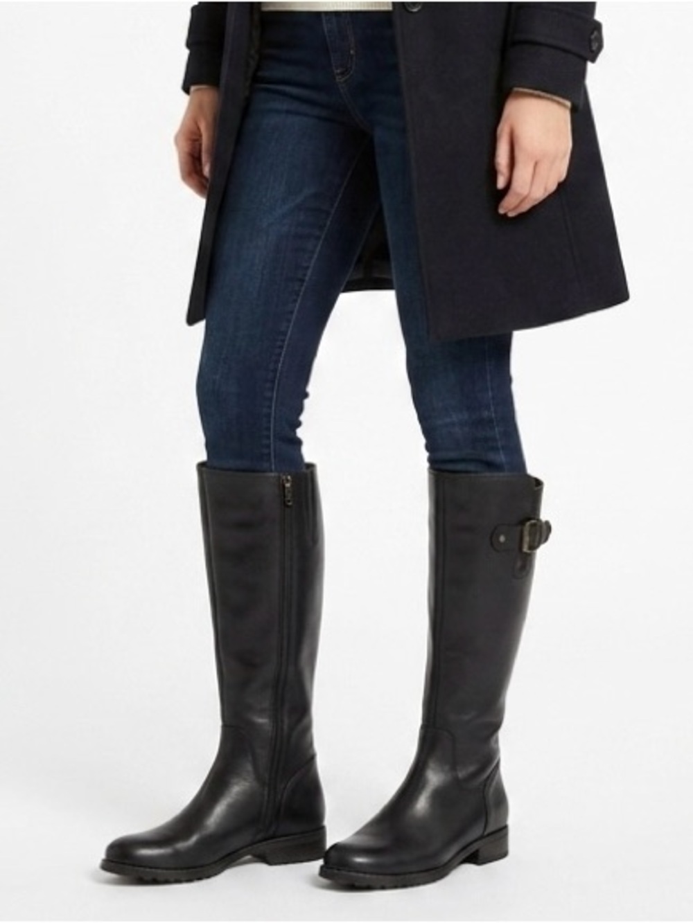 Timberland Black Leather Knee High Side Zip Riding Boots - Women’s Size 8.5